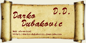 Darko Dubaković vizit kartica